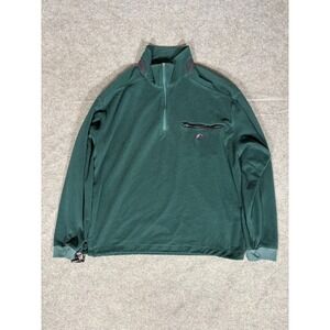 Lowe Alpine Mens Fleece Pullover Quarter Zip Green Large Vintage Dacron‎ Jacket